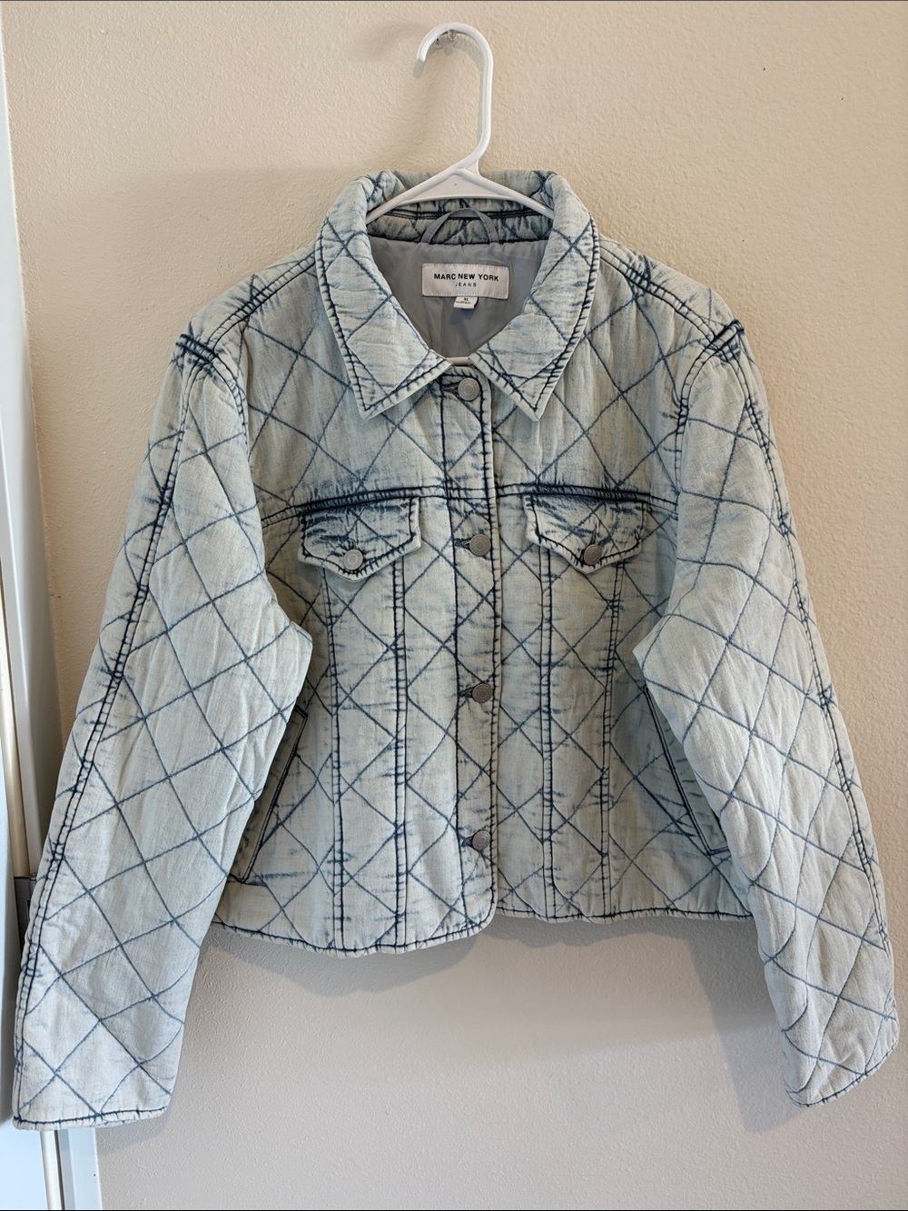 Marc New York Quilted Light Blue Jean Jacket